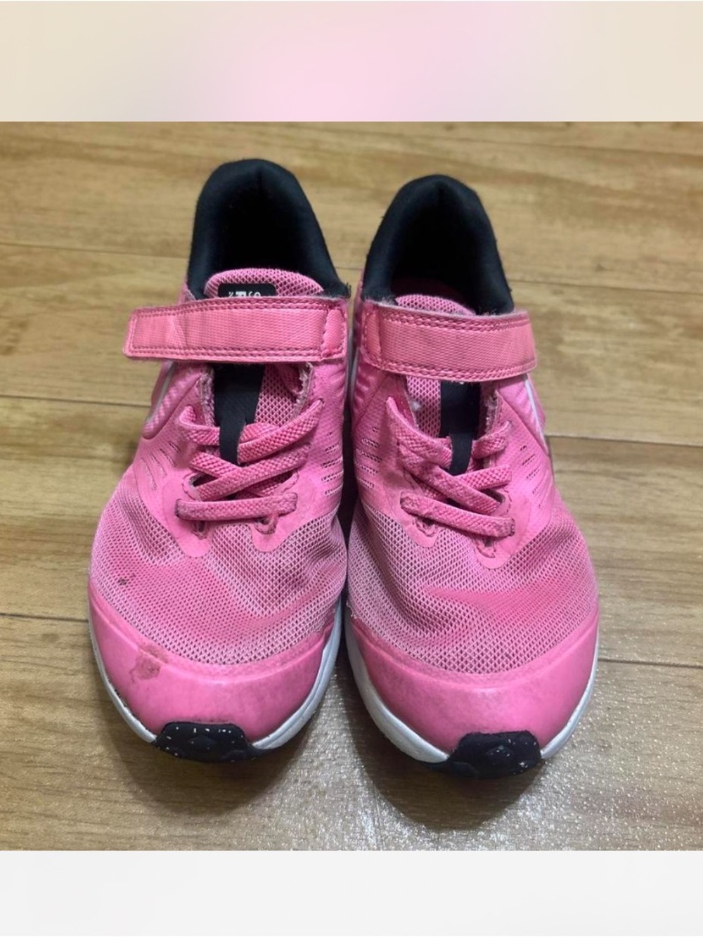 Nike Pink Kids' Sneakers with White Sole and Black Lining - Picture 3 of 8